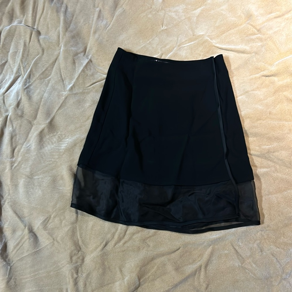 little black skirt with sheer hem